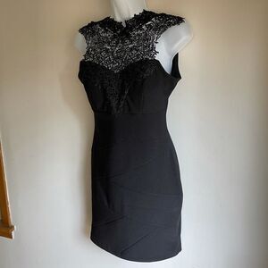 🆕 EMERALD SUNDAE Black Dress with Lace Neckline